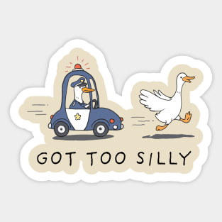 Got Too Silly Duck Chase Scene with Police Car Sticker